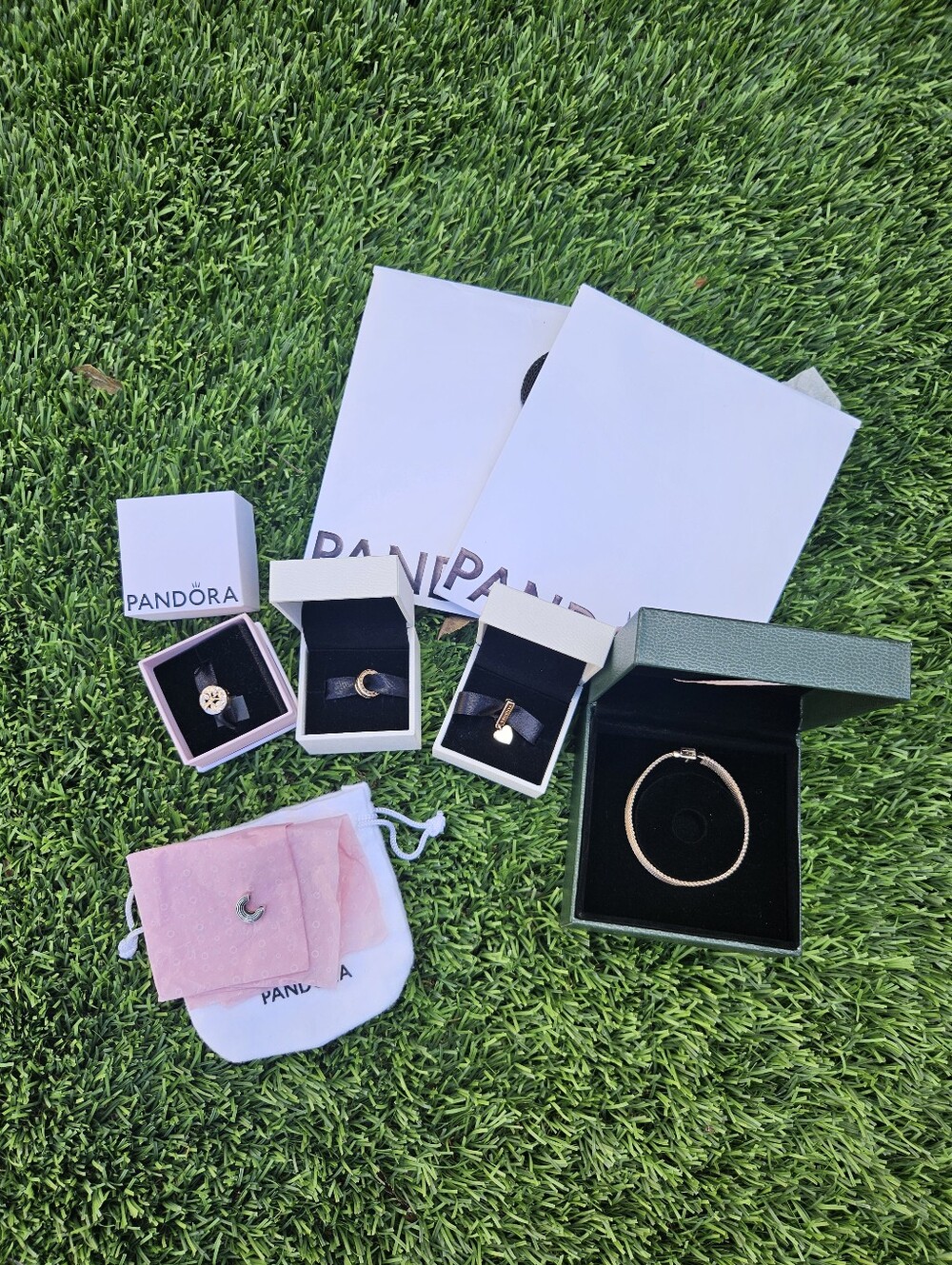 Pandora Reflexions Rose Gold Bundle – 16 cm | 4 Charms | Original Boxes